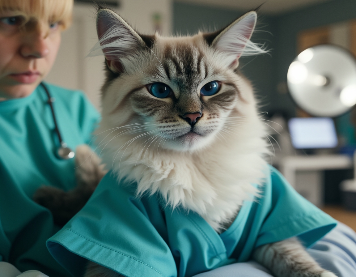 💉 Nurse Mittens is here for your daily dose of purrs. Your cat in scrubs with a caring expression, ready to administer therapeutic cuddles.