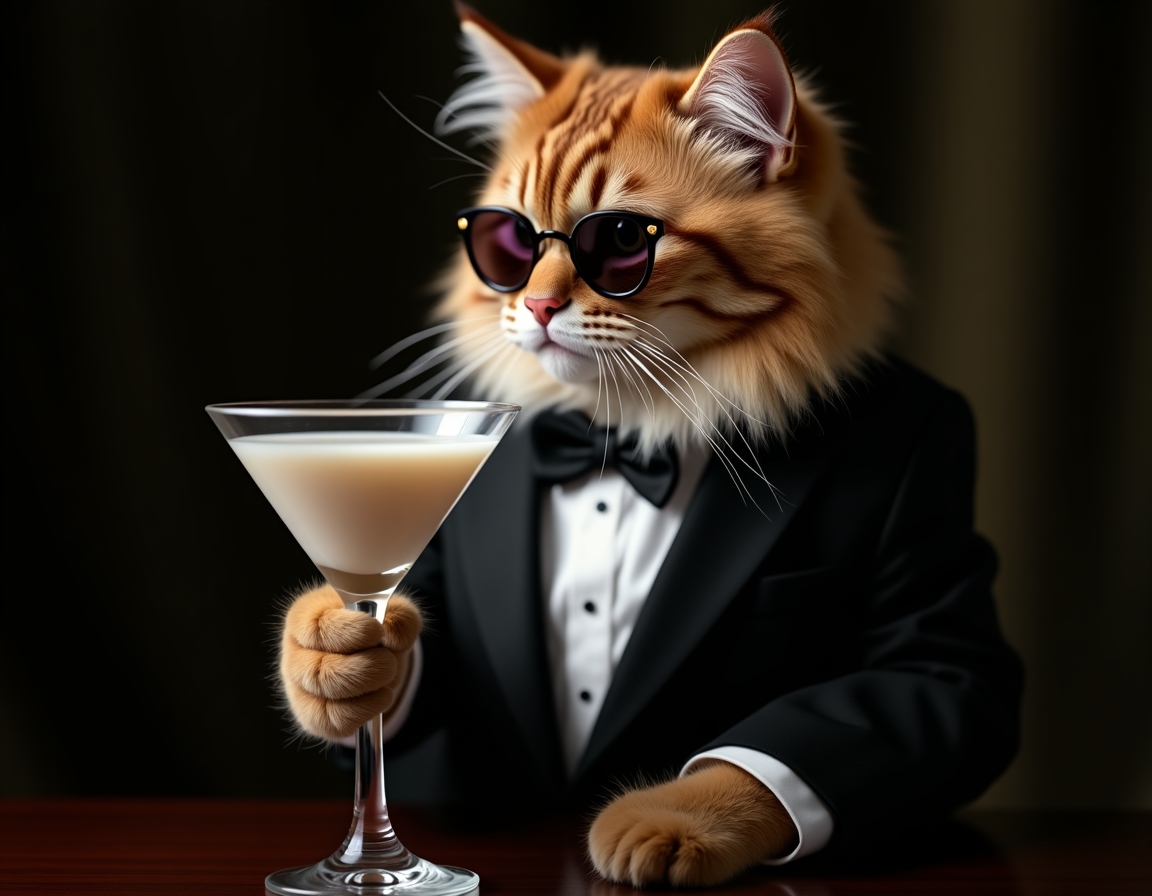 🕵️ Bond. James Bond. Actually, it's Beans. Your cat in a tuxedo with a martini (milk, shaken not stirred).